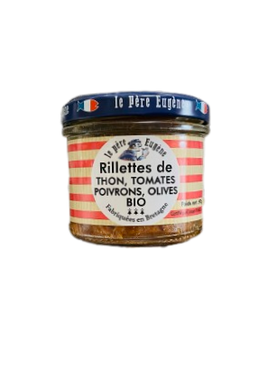 Rillettes de thon, aux tomates, poivrons et olives BIO